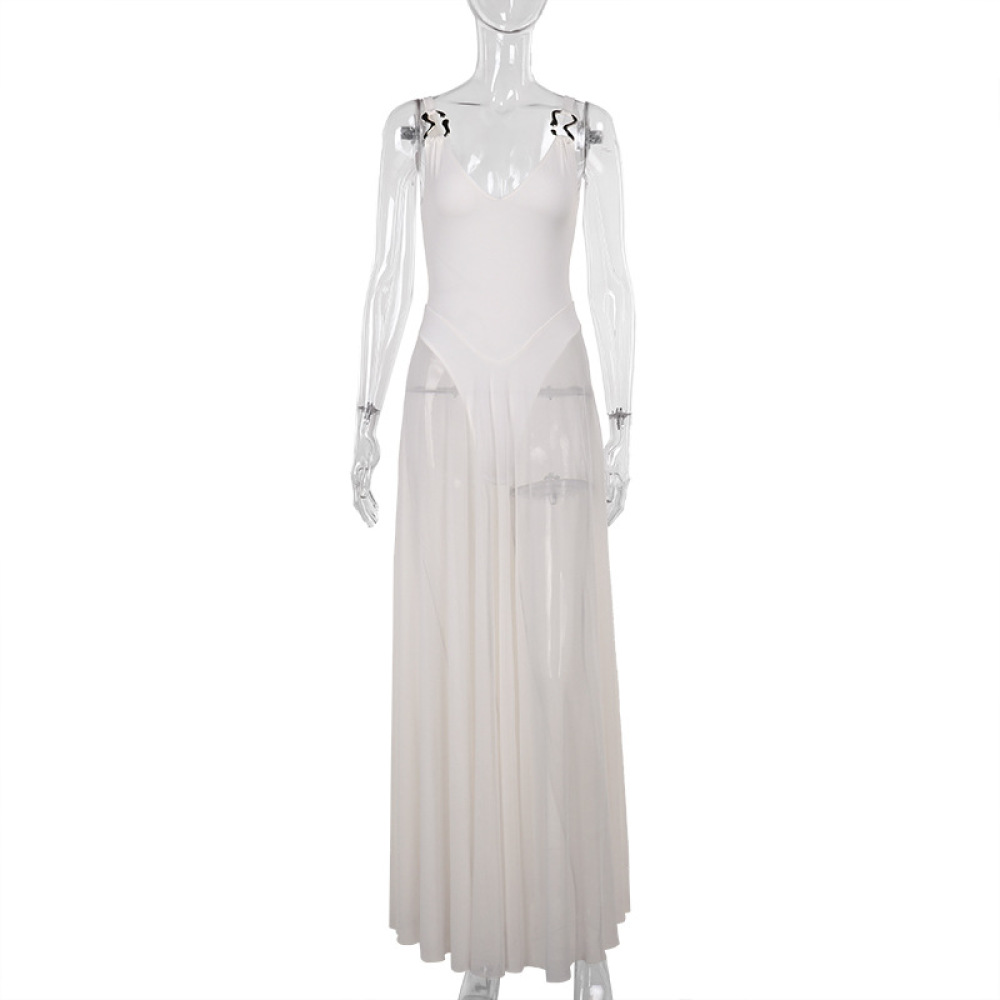 Chiffon Overlay A-Line Dress