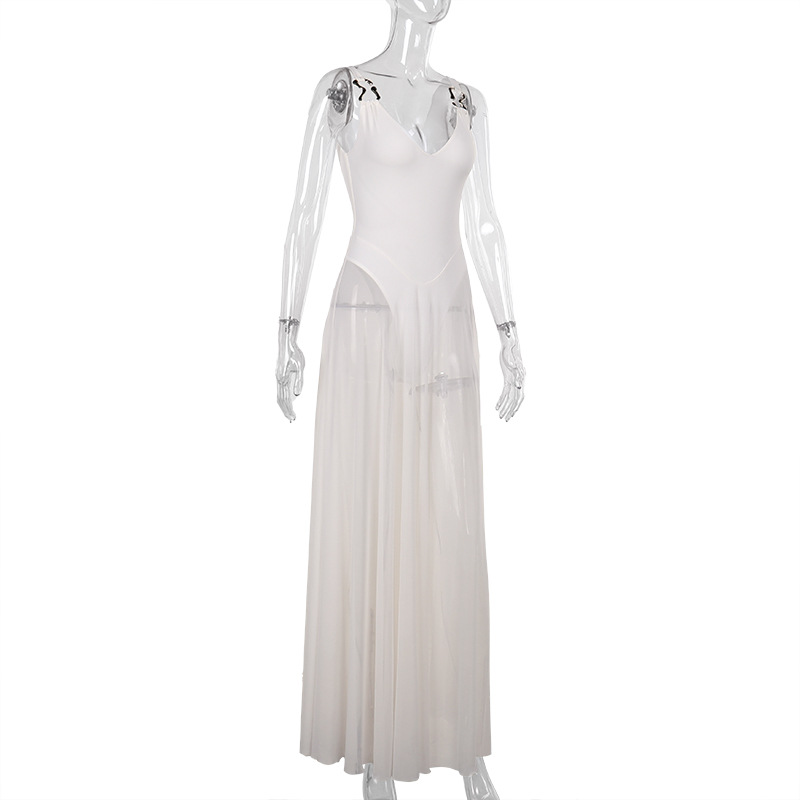 Chiffon Overlay A-Line Dress