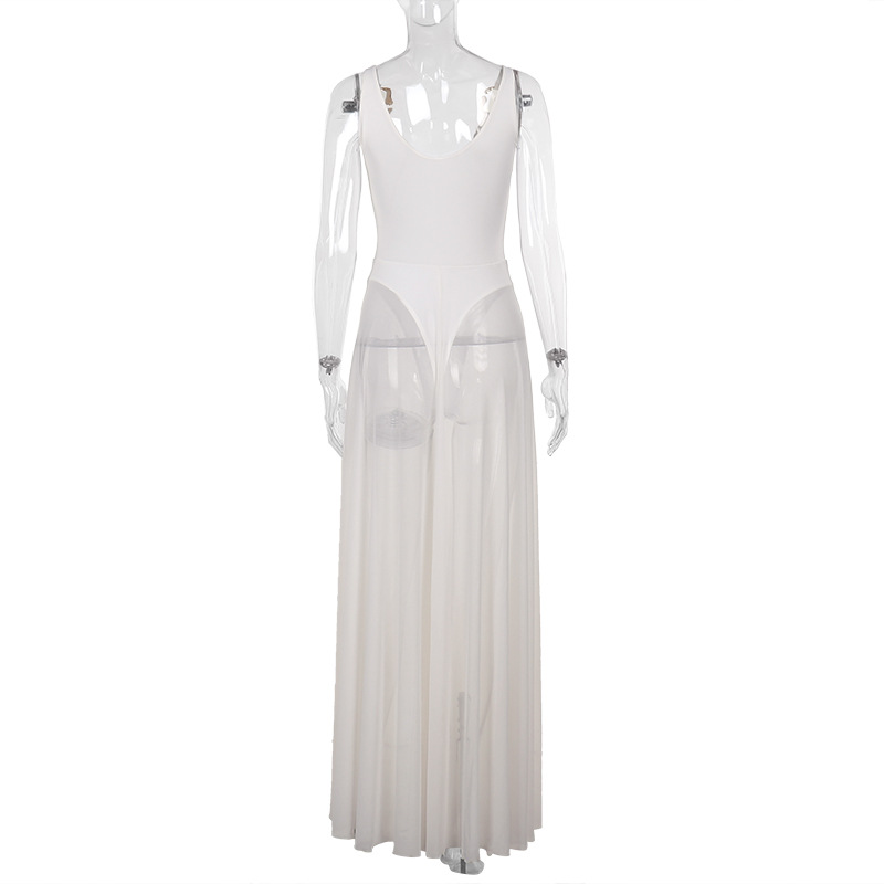 Chiffon Overlay A-Line Dress