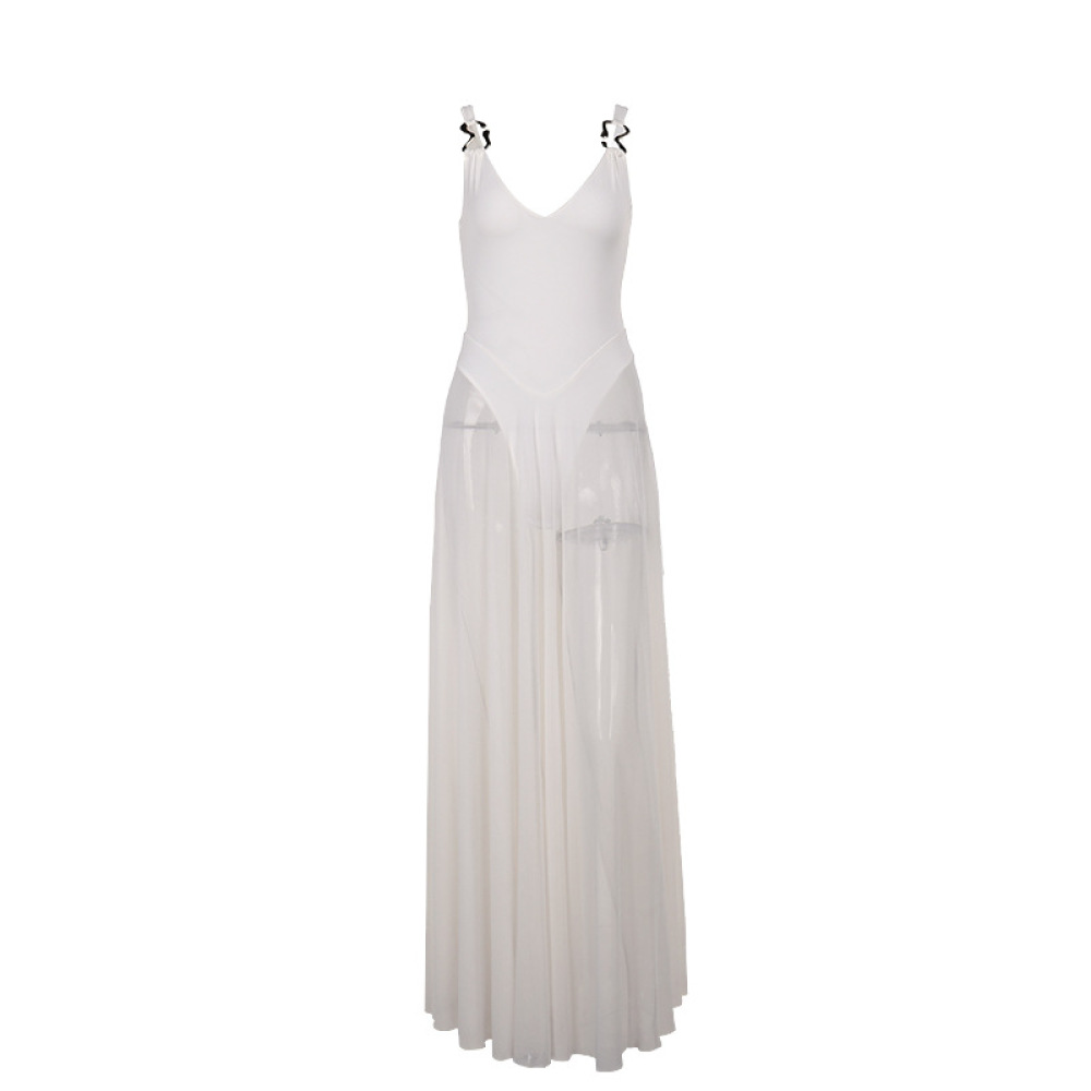 Chiffon Overlay A-Line Dress
