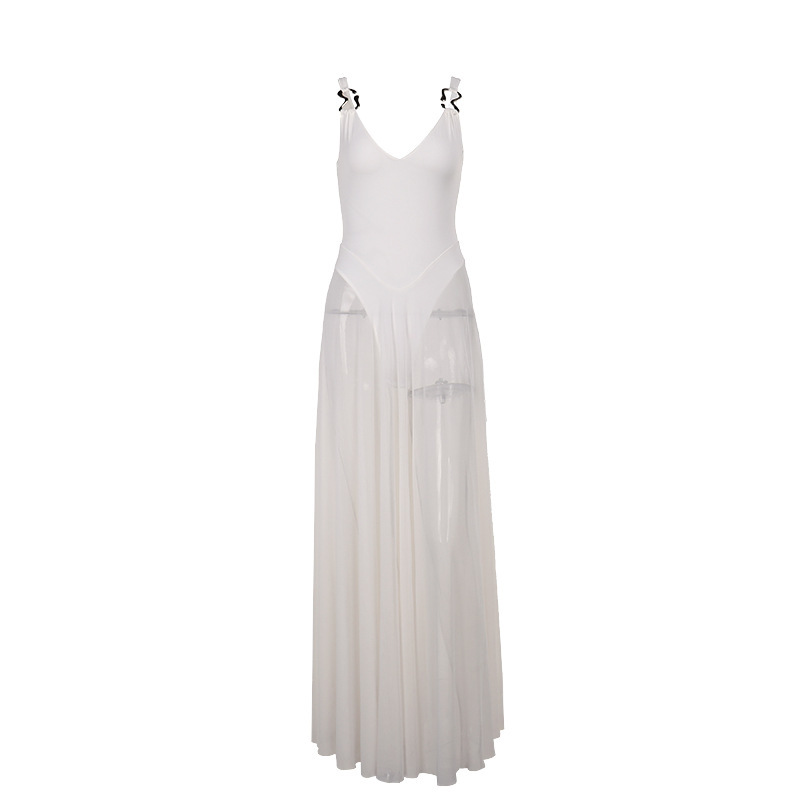 Chiffon Overlay A-Line Dress
