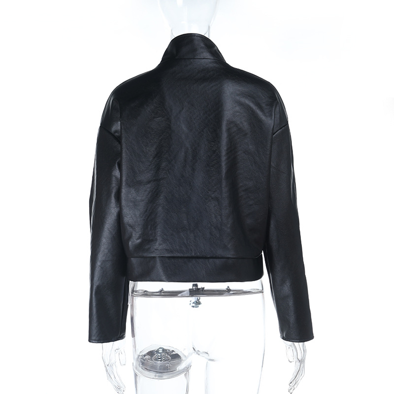 Women's Faux Leather Jacket 2025 Fall Winter New Short Biker Jacket