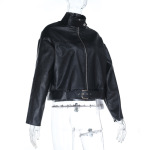 Women's Faux Leather Jacket 2025 Fall Winter New Short Biker Jacket
