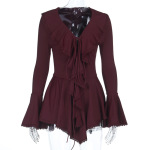 Women's Ruffle Long Sleeve Mini Dress Fall New Sexy Bodycon A-Line Dress