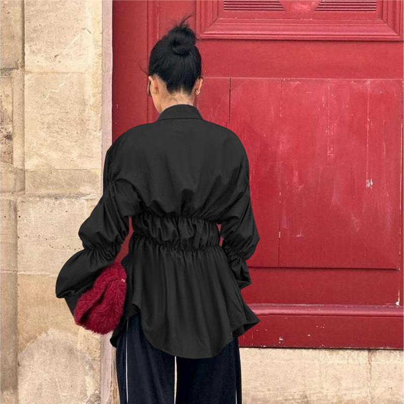 Women's Ruffled Long Sleeve Blouse 2025 New Fashion V-Neck Dressy Casual Shirt