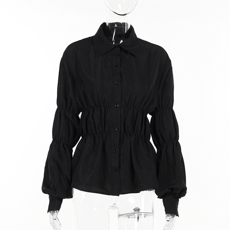 Women's Ruffled Long Sleeve Blouse 2025 New Fashion V-Neck Dressy Casual Shirt
