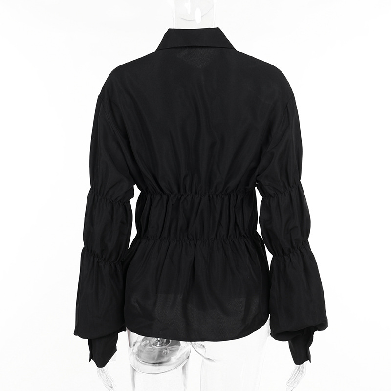 Women's Ruffled Long Sleeve Blouse 2025 New Fashion V-Neck Dressy Casual Shirt