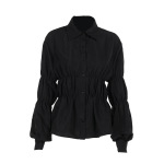 Women's Ruffled Long Sleeve Blouse 2025 New Fashion V-Neck Dressy Casual Shirt