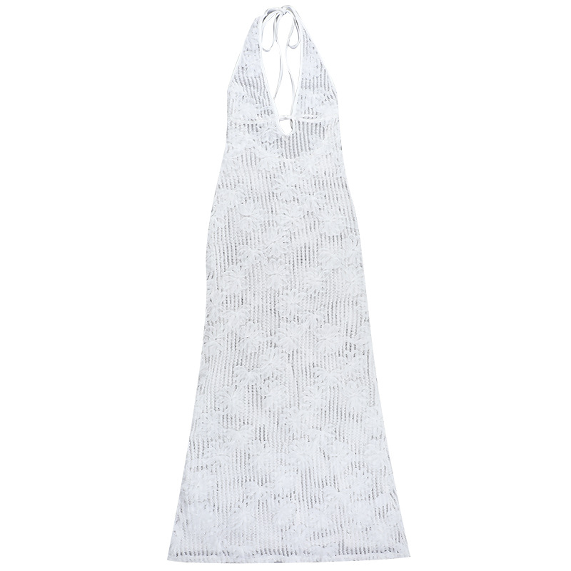 Women's Strapless Mermaid Dress 2025 Summer New European Style Jacquard Beach Dress