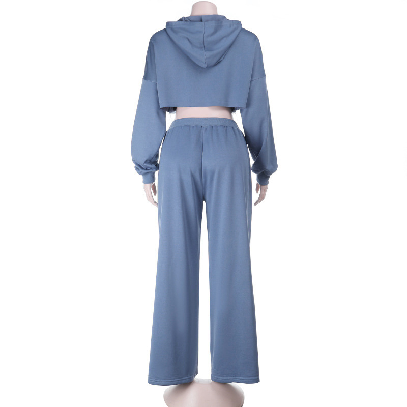 Women's Sweatshirt Set Fall 2025 New Distressed Hem Hoodie and Jogger Pants 2-Piece