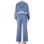 Women's Sweatshirt Set Fall 2025 New Distressed Hem Hoodie and Jogger Pants 2-Piece