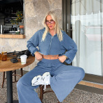 Women's Sweatshirt Set Fall 2025 New Distressed Hem Hoodie and Jogger Pants 2-Piece