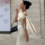Wrap Detail Bodycon Long Dress