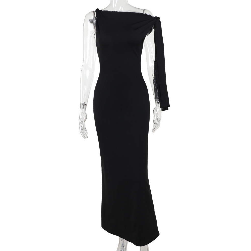 Wrap Detail Bodycon Long Dress