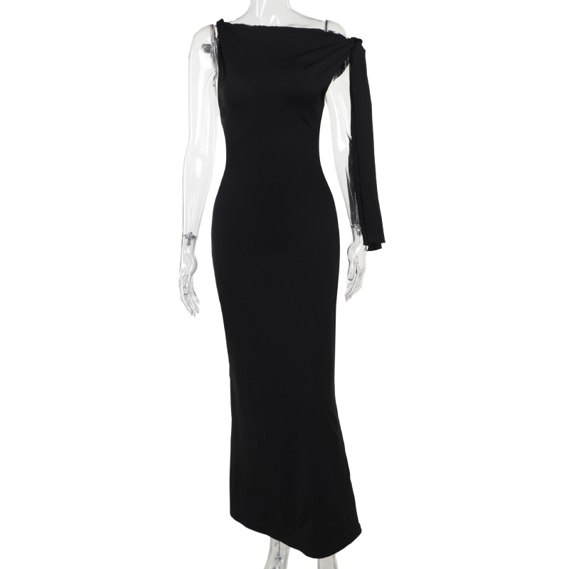 Wrap Detail Bodycon Long Dress