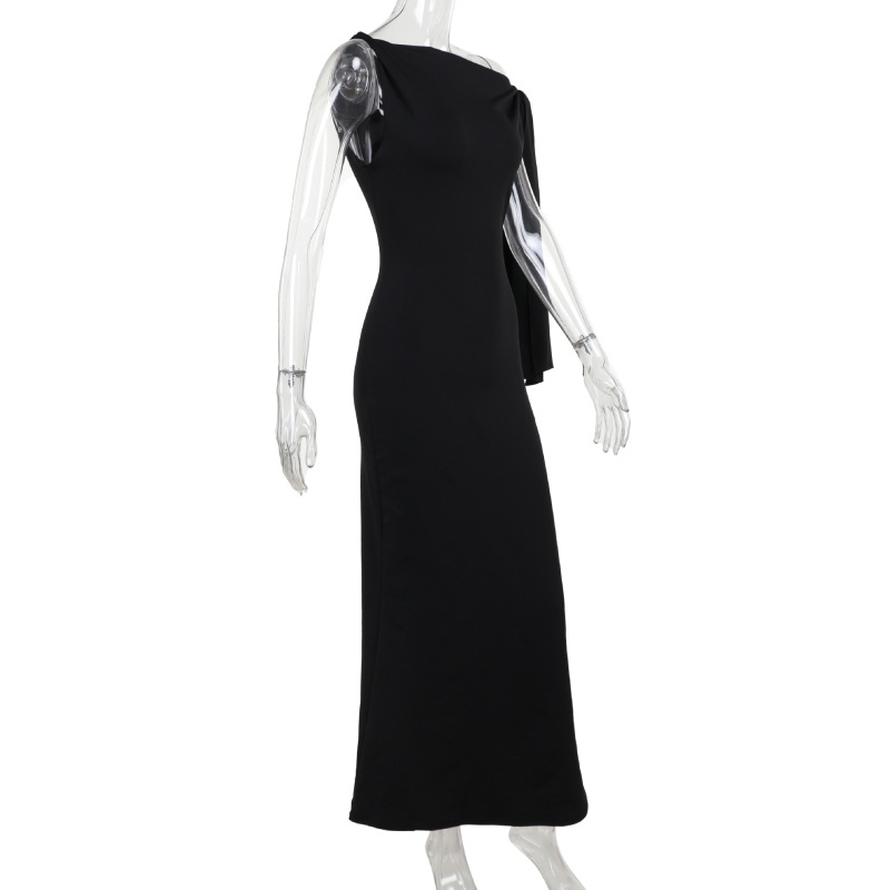 Wrap Detail Bodycon Long Dress