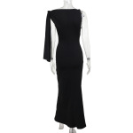 Wrap Detail Bodycon Long Dress