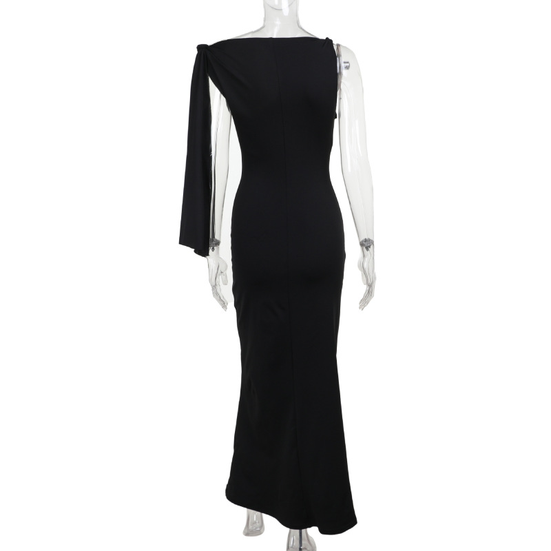 Wrap Detail Bodycon Long Dress