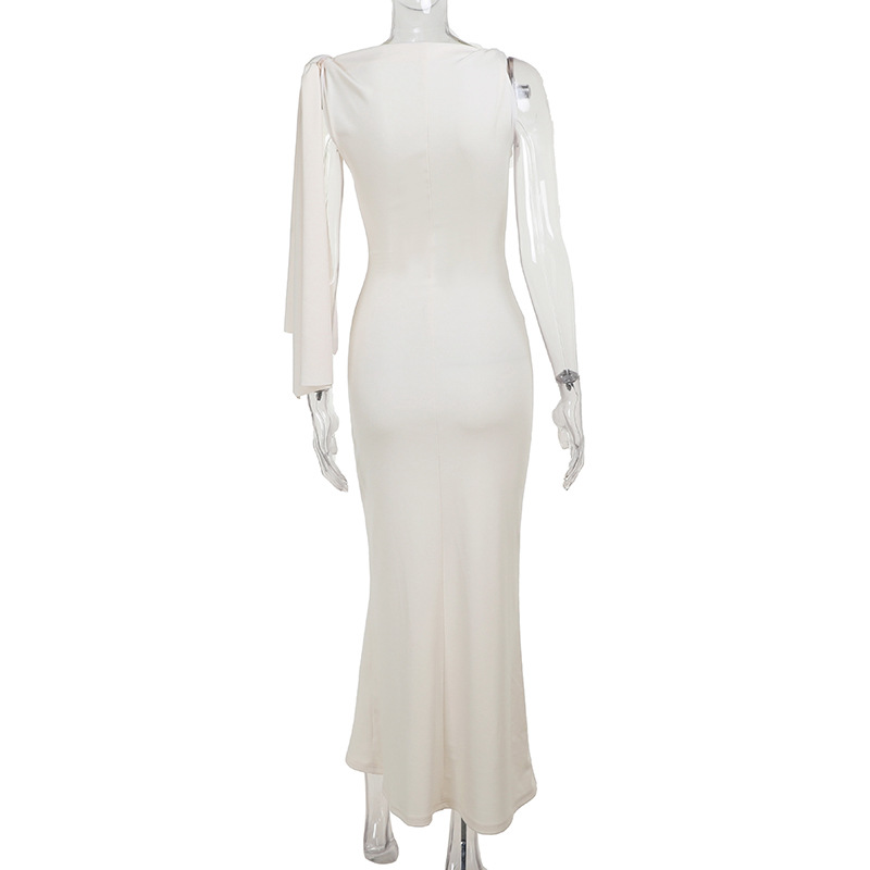 Wrap Detail Bodycon Long Dress