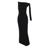 Wrap Detail Bodycon Long Dress