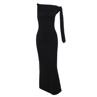 Wrap Detail Bodycon Long Dress 01