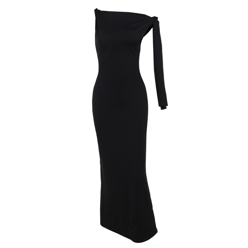 Wrap Detail Bodycon Long Dress