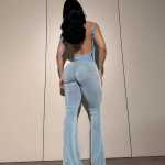 Backless Ruched Strapless Jumpsuit for Women