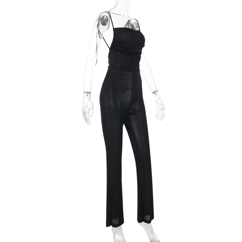 Backless Ruched Strapless Jumpsuit for Women
