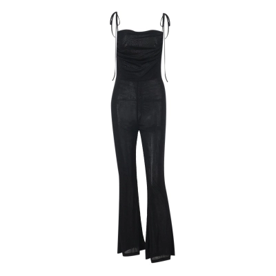 Backless Ruched Strapless Jumpsuit for Women 01
