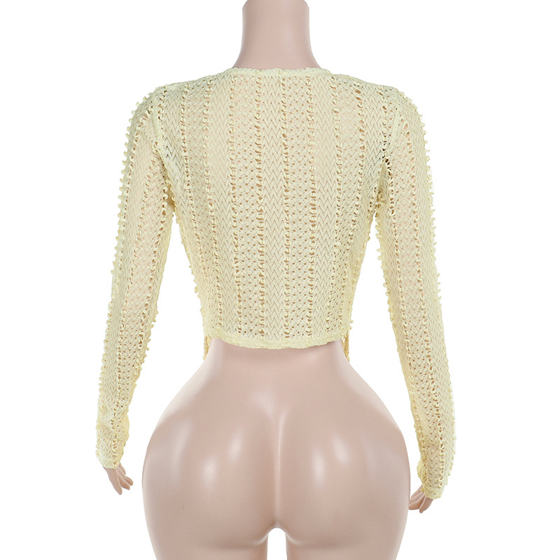 Edgy Halter Neck Long Sleeve Top for Women