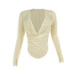Edgy Halter Neck Long Sleeve Top for Women