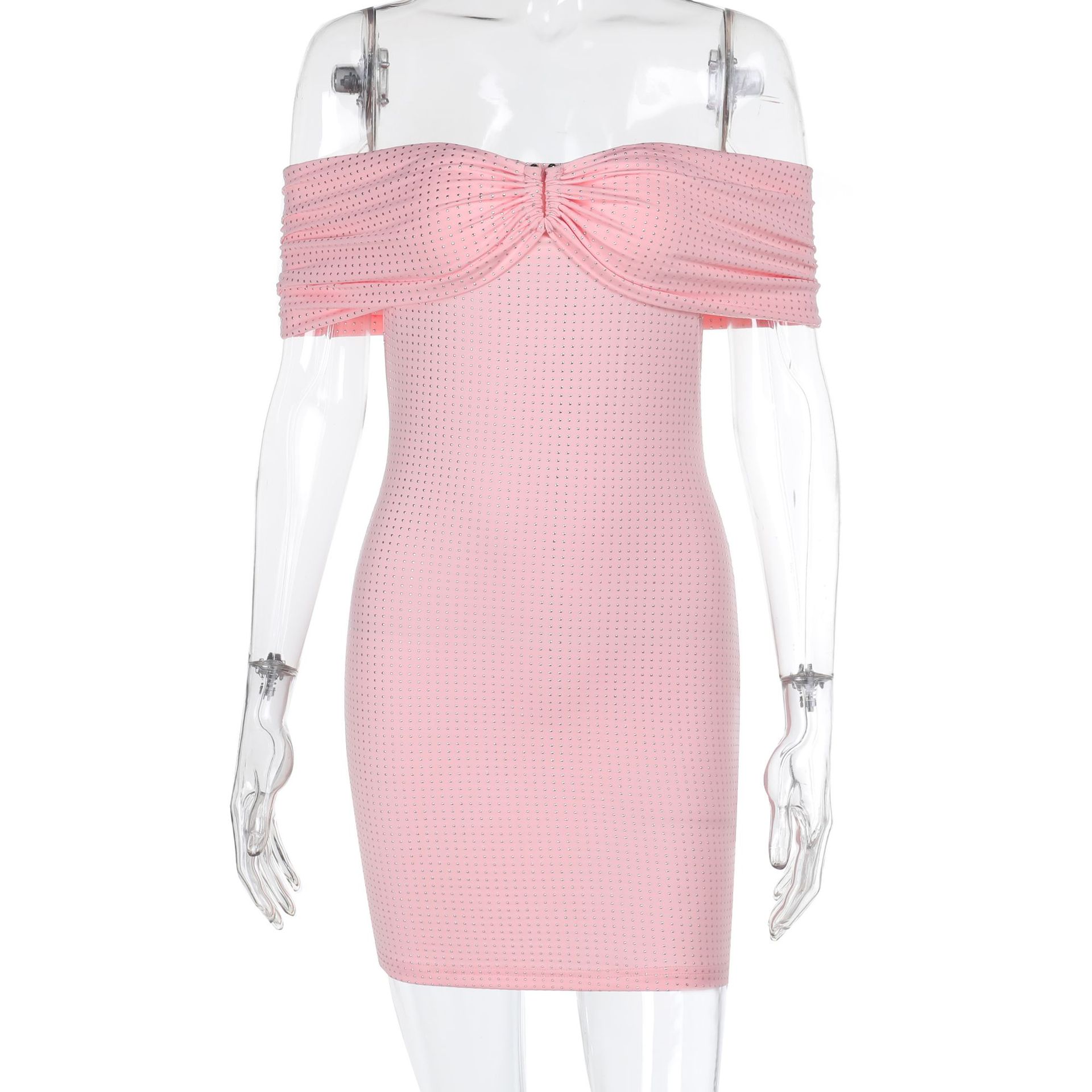 Elegant Sparkly Off-Shoulder Bodycon Shiny Sequin Sheath Mini Dress