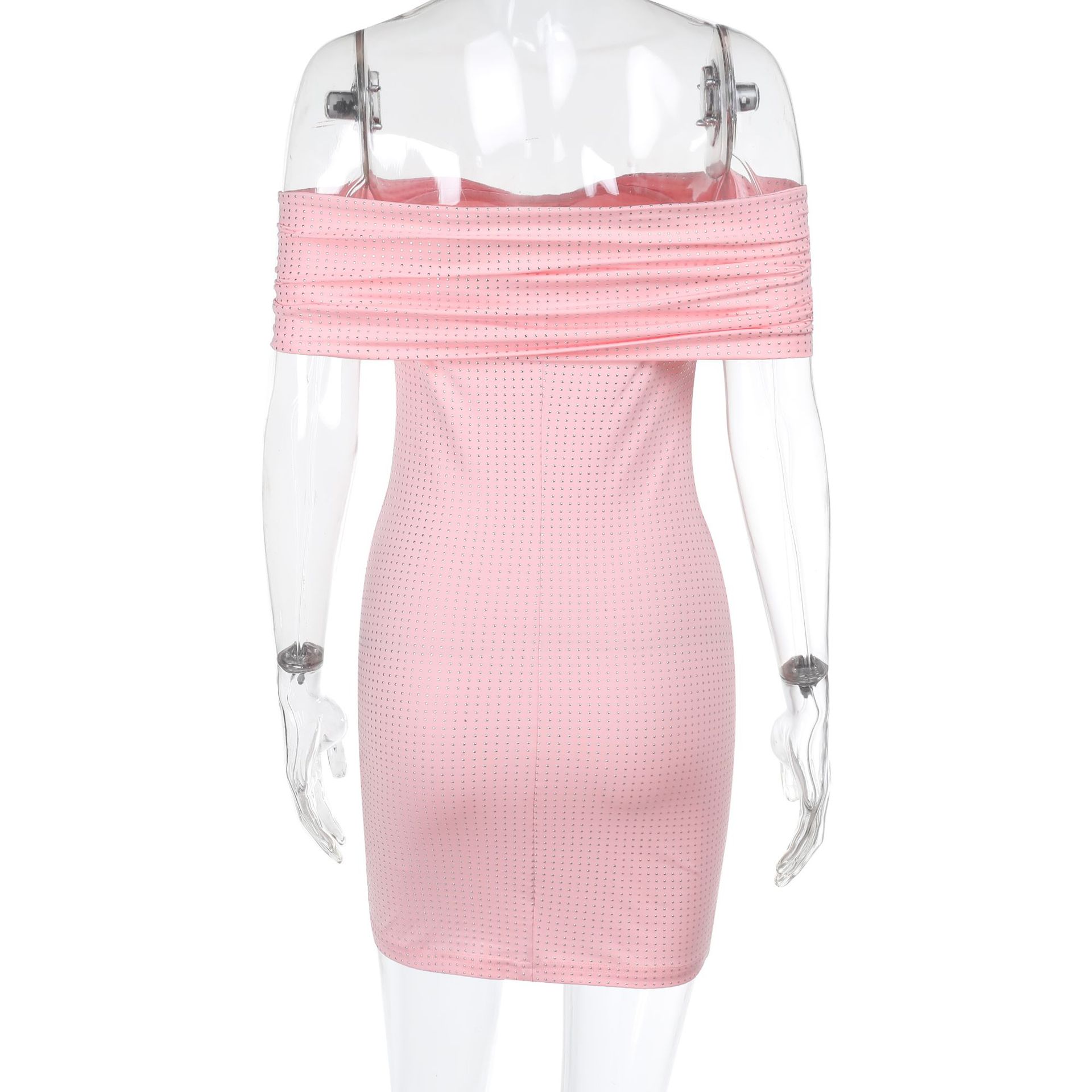 Elegant Sparkly Off-Shoulder Bodycon Shiny Sequin Sheath Mini Dress