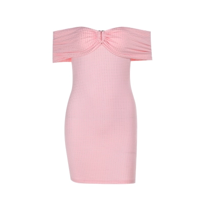 Elegant Sparkly Off-Shoulder Bodycon Shiny Sequin Sheath Mini Dress 01