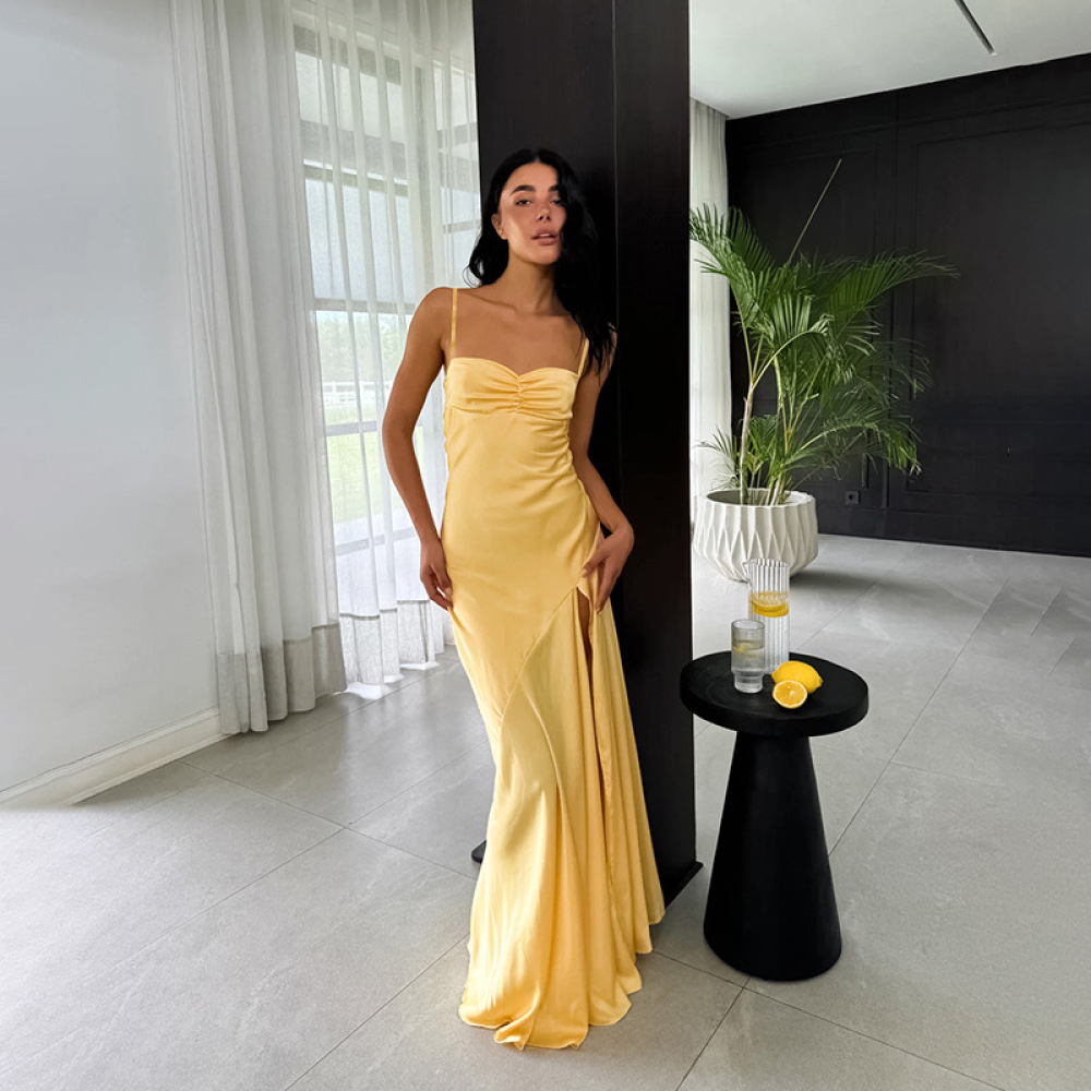 Elegant Strapless or Spaghetti Strap Long Dress