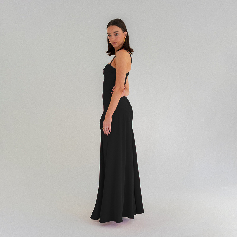 Elegant Strapless or Spaghetti Strap Long Dress