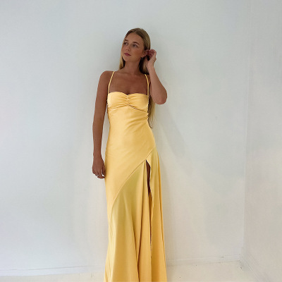 Elegant Strapless or Spaghetti Strap Long Dress 02