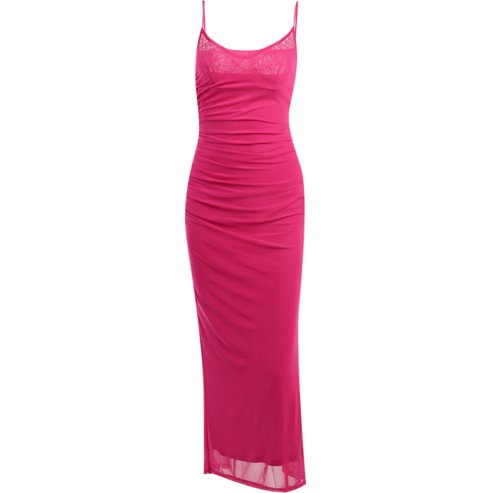 Lace Mesh Halter Long Dress for Women