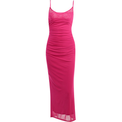 Lace Mesh Halter Long Dress for Women 01