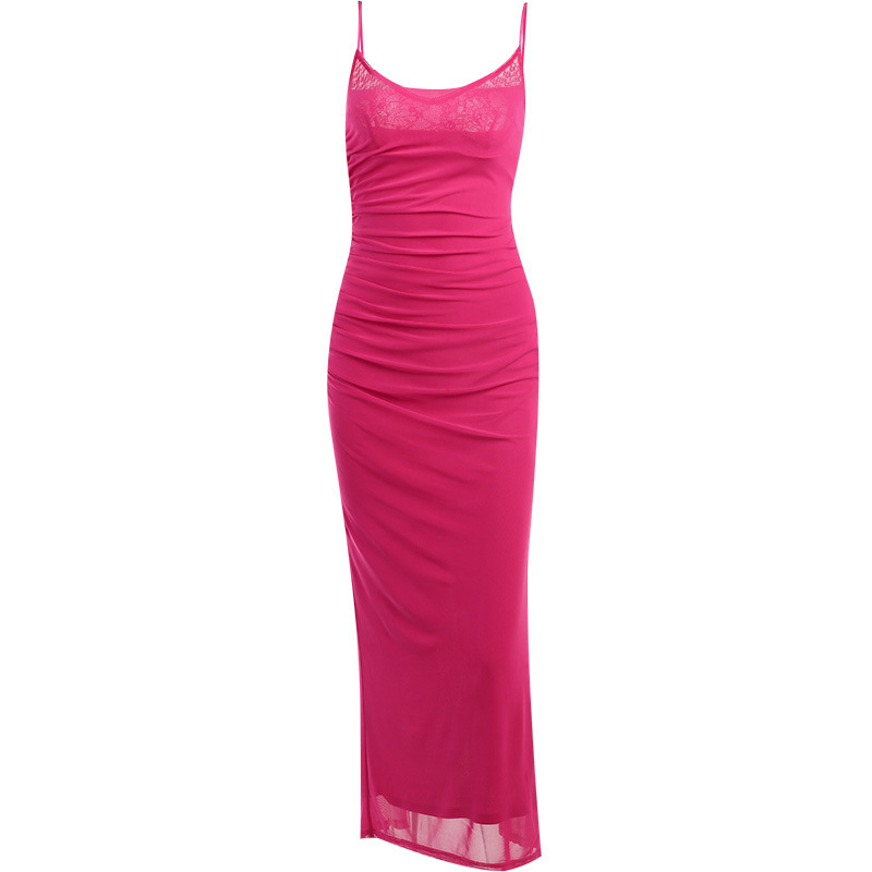 Lace Mesh Halter Long Dress for Women