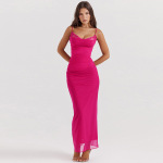 Lace Mesh Halter Long Dress for Women