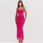 Lace Mesh Halter Long Dress for Women