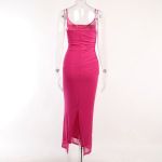 Lace Mesh Halter Long Dress for Women