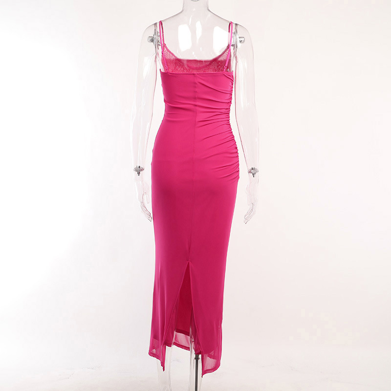Lace Mesh Halter Long Dress for Women