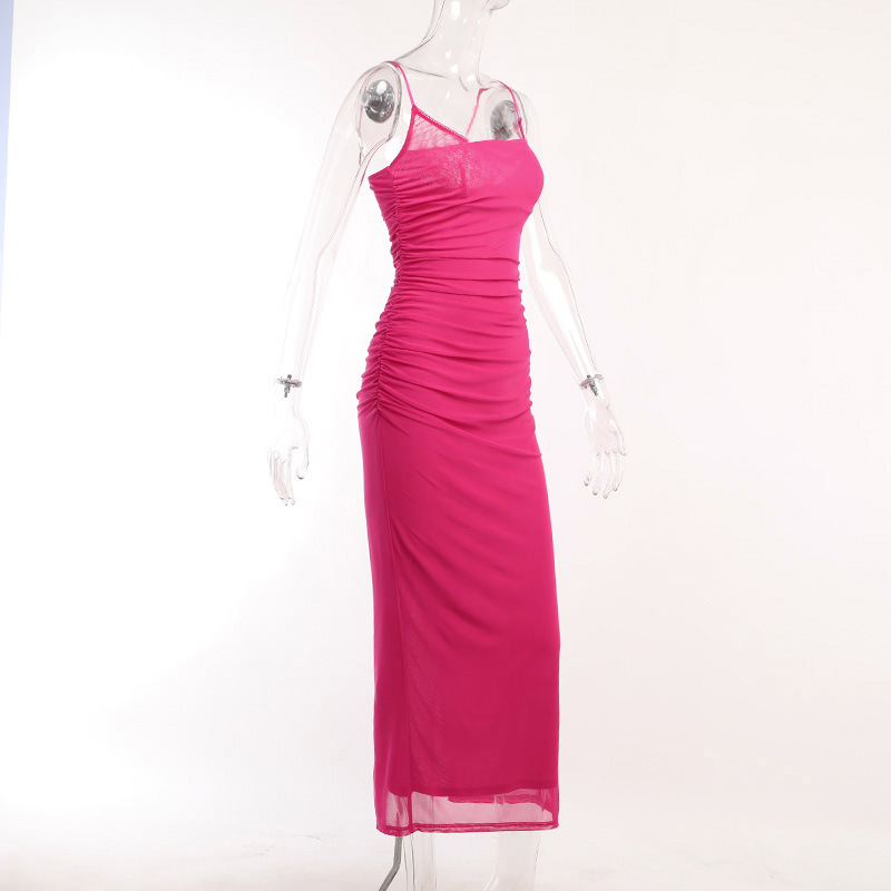 Lace Mesh Halter Long Dress for Women