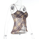 Printed Ruffle Halter Crop Top for Women