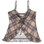 Printed Ruffle Halter Crop Top for Women