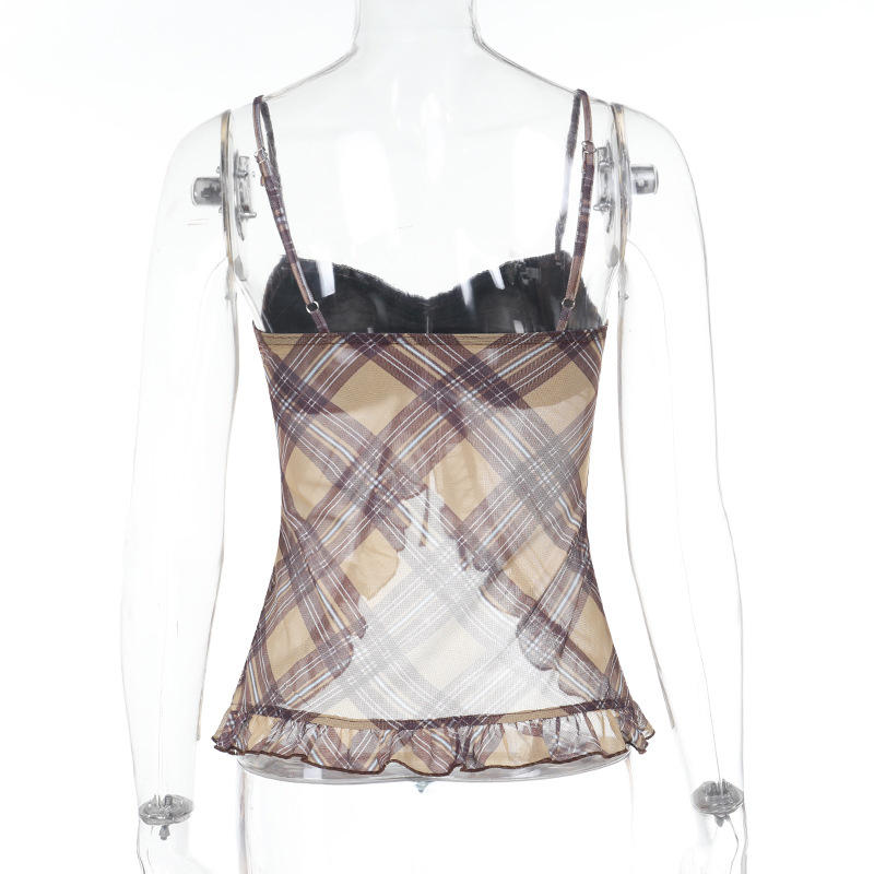 Printed Ruffle Halter Crop Top for Women