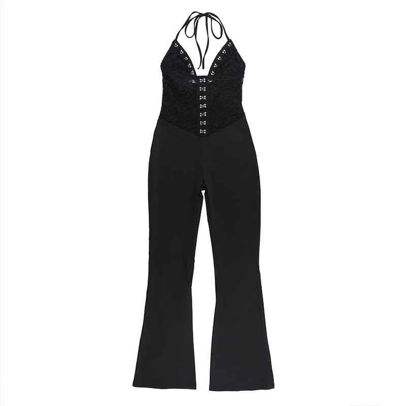 Sexy Lace Halter Neck Jumpsuit for Women