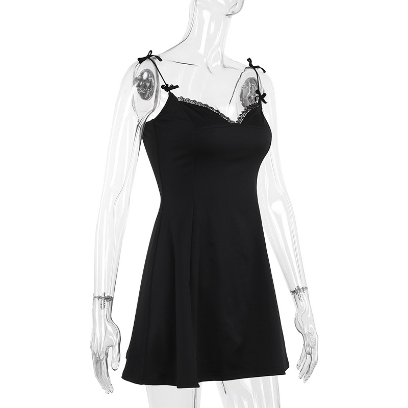 Slim Fit Spaghetti Strap  Sweet Ruffled Cami Mini Dress